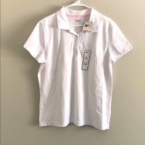 White 5 button polo